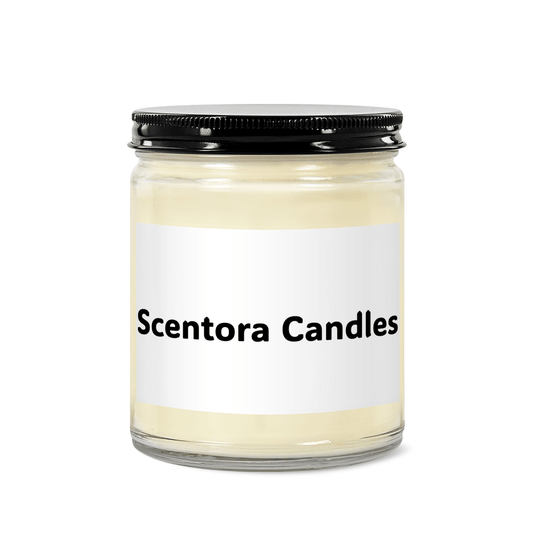 4oz Clear Jar Candle | 2.25"x1.5" White Label | Black Lid - Scentora
