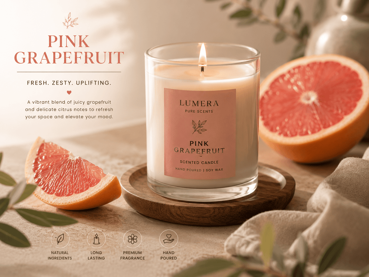 Scented Candle Pink Grapefruit - Luméra