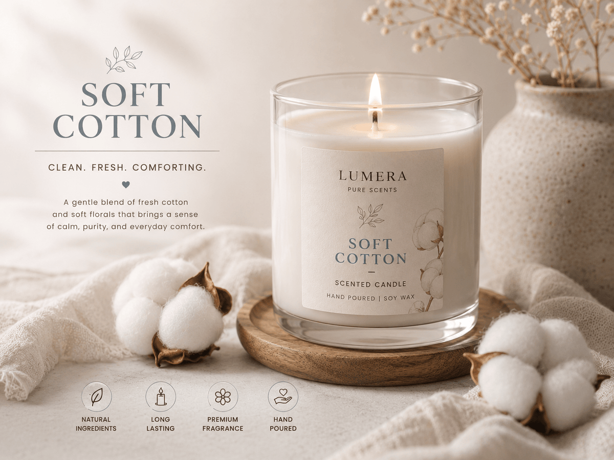 Scented Candle Soft Cotton - Luméra